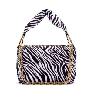 Larroude Lulu Satin Zebra Purse